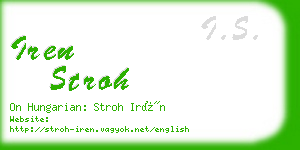 iren stroh business card